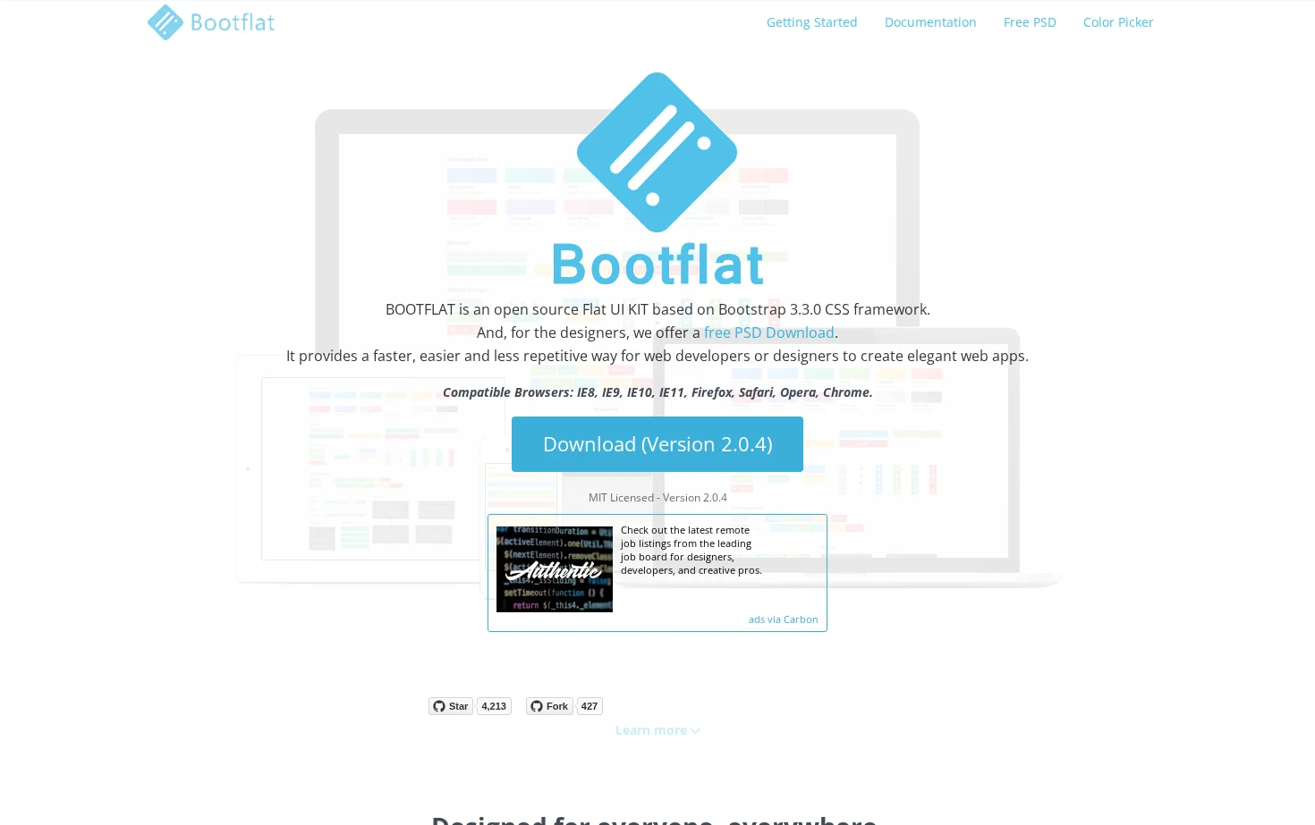 Bootflat 页面快照